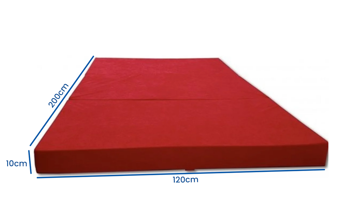 Logeermatras 120x200 cm, opvouwbaar, rood foam
