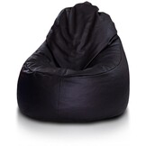 Beanbag stoel zwart kunstleer, 75x70x30cm, lounge & comfort