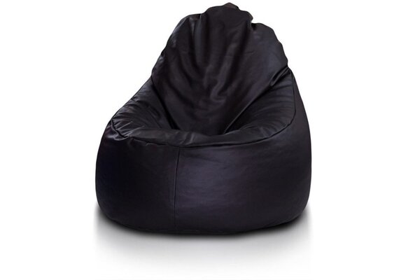 Beanbag stoel zwart kunstleer, 75x70x30cm, lounge & comfort