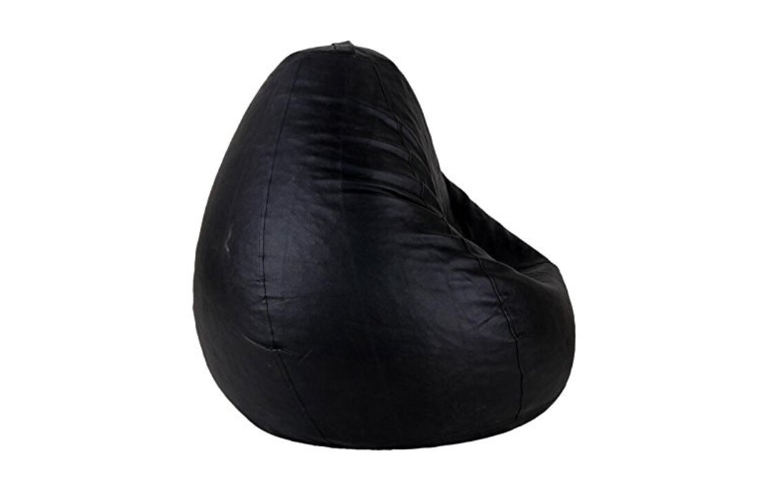 Beanbag stoel zwart kunstleer, 75x70x30cm, lounge & comfort
