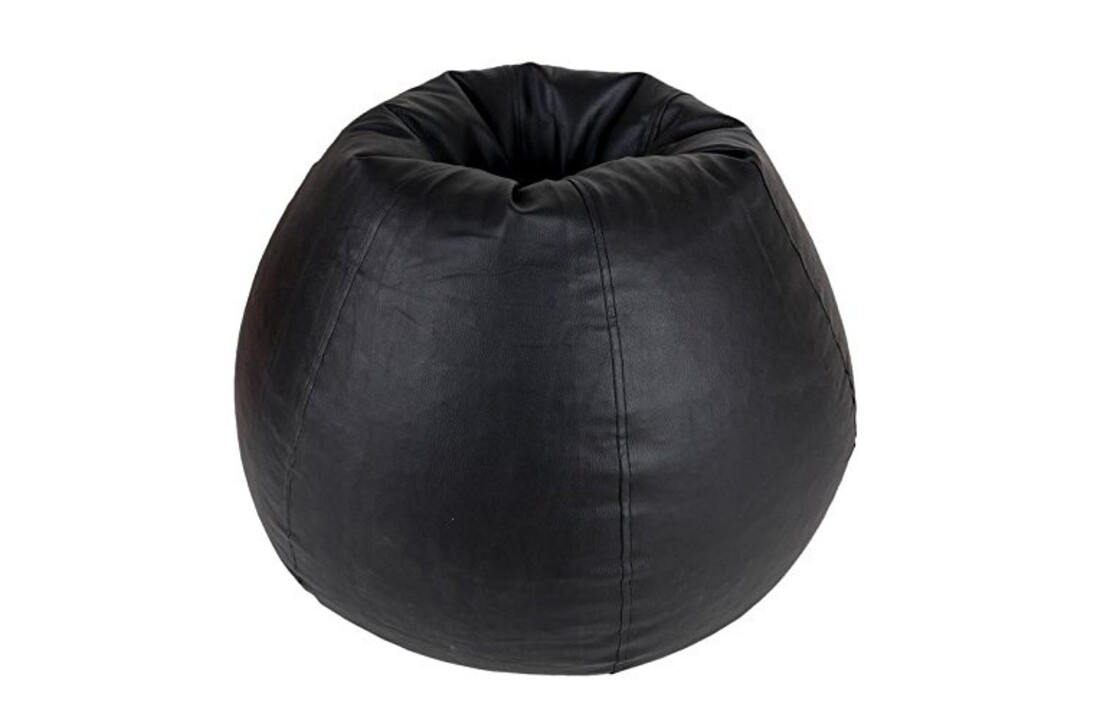 Beanbag stoel zwart kunstleer, 75x70x30cm, lounge & comfort