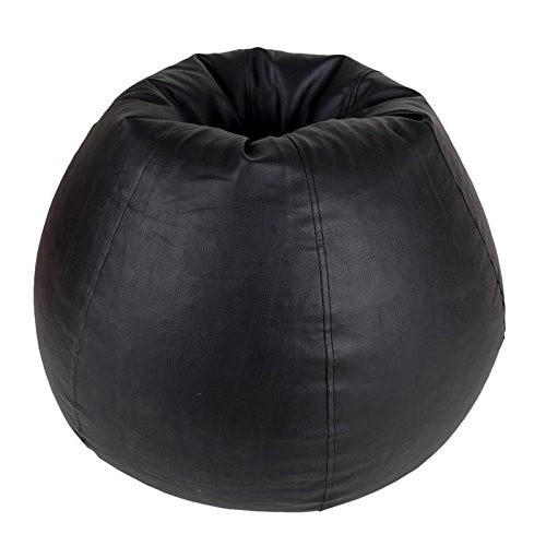 Beanbag stoel zwart kunstleer, 75x70x30cm, lounge & comfort