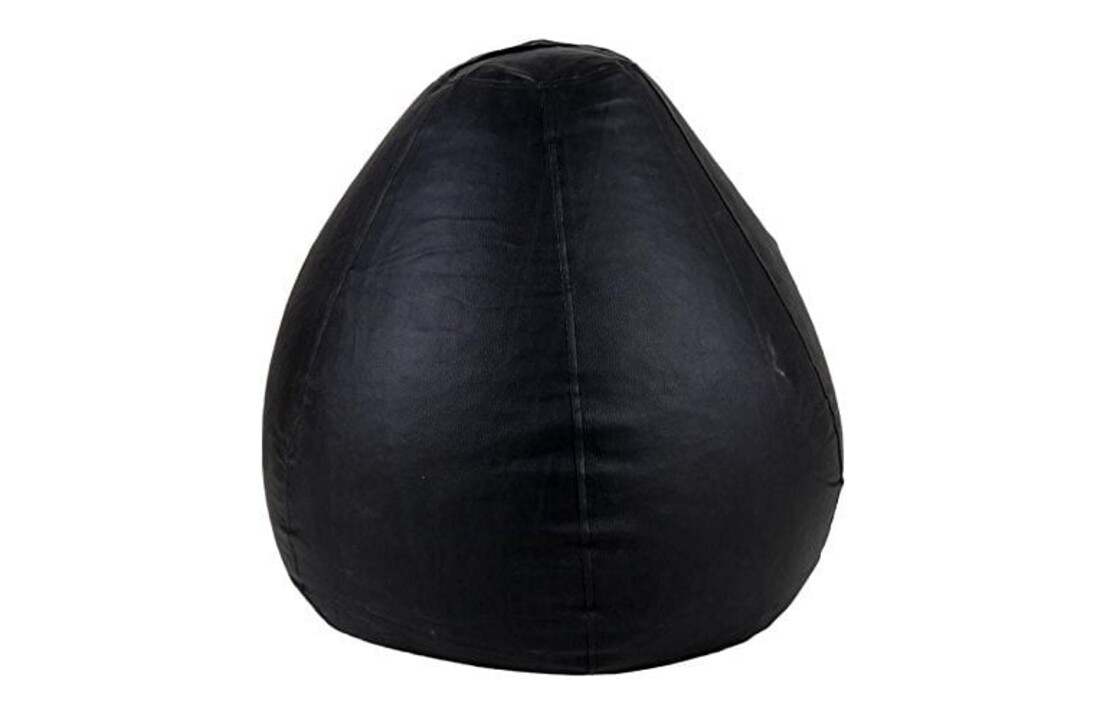 Beanbag stoel zwart kunstleer, 75x70x30cm, lounge & comfort
