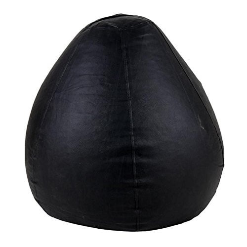 Beanbag stoel zwart kunstleer, 75x70x30cm, lounge & comfort