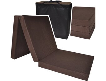 Campingmatras bruin 195x60cm foam opvouwbaar logeermatras