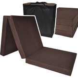 Reismatras 195x60cm Bruin - Opvouwbaar Schuimrubber Matras
