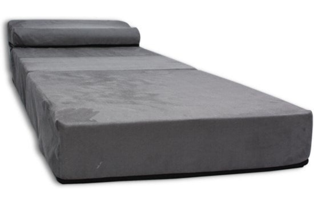 Logeermatras opvouwbaar - 70x200x15cm Grijs Foam
