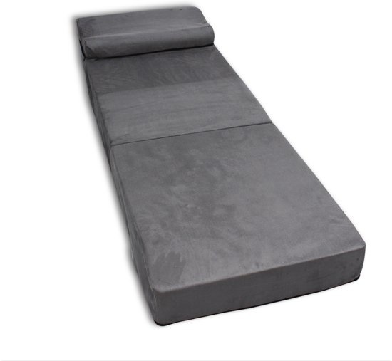 Logeermatras opvouwbaar - 70x200x15cm Grijs Foam