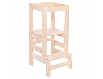Leertoren kind - Keukenhulp & trapje, 90x39x52 cm, berken multiplex
