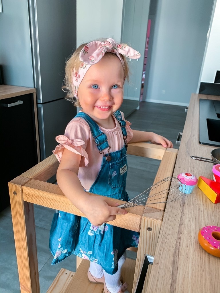 Houten keukentrapje Leertoren 90cm berken multiplex naturel