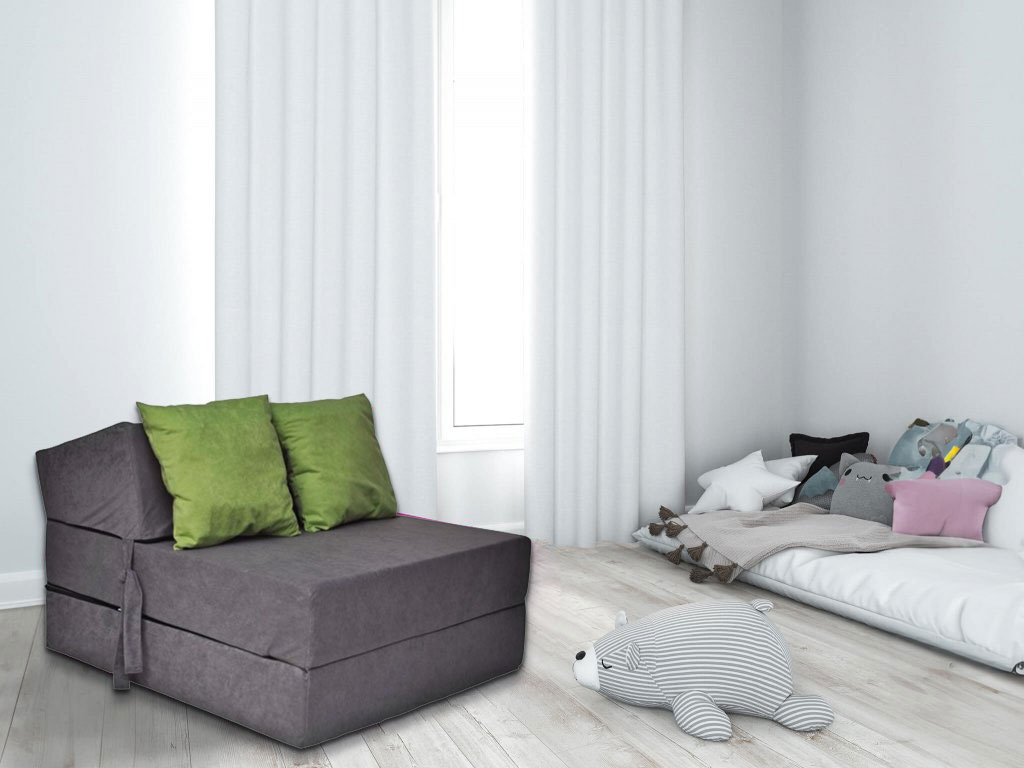 Logeermatras opvouwbaar 200x70x15cm grijs foam