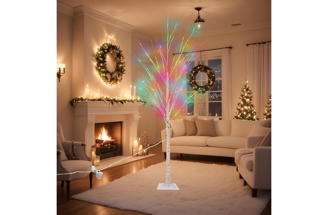Kunstboom kerstboom met verlichting 180cm wit 144 LED