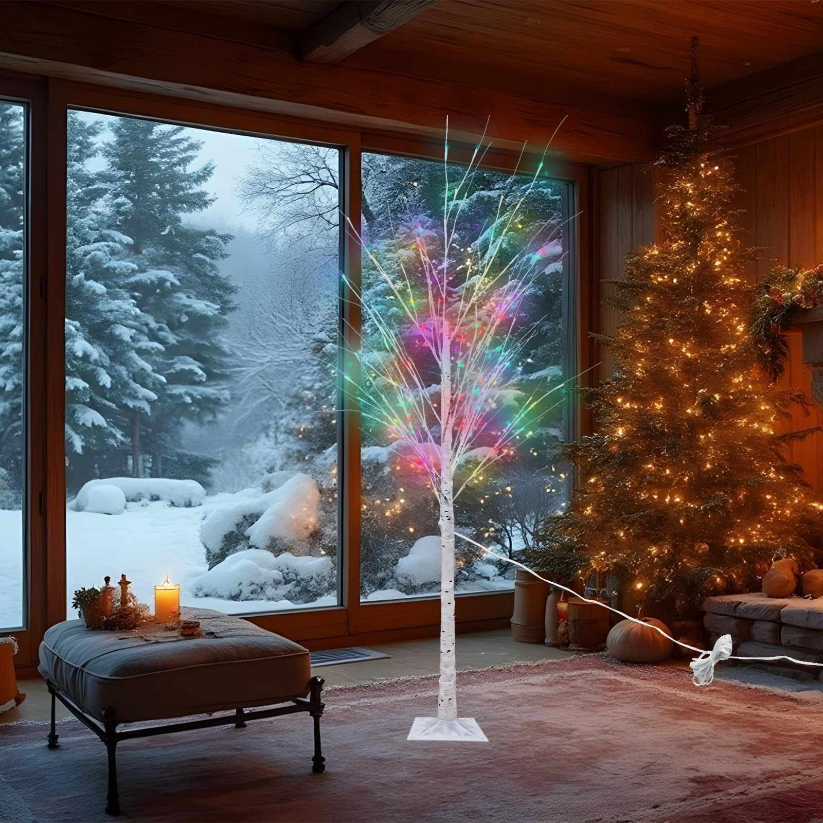 Kunstboom kerstboom met verlichting 180cm wit 144 LED