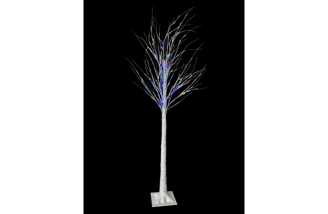 Kerstboom met gekleurde lampjes – Kunstboom 180cm Wit Kunststof