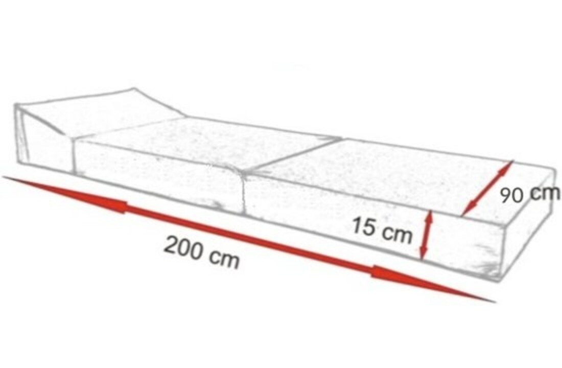 Logeermatras opvouwbaar 90x200x15cm Groen/Wit Foam