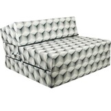 Campingmatras 90x200: Opvouwbaar logeermatras 15cm dik, groen/wit