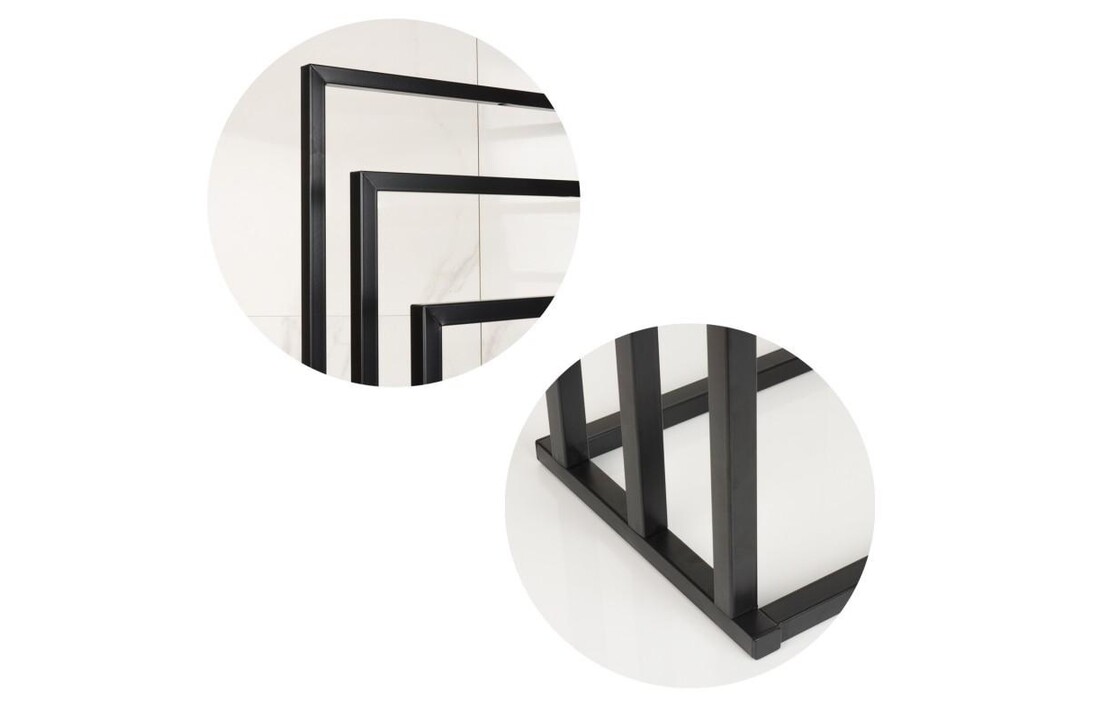 Handdoekenrek badkamer zwart - 3 armen, staal, 45x21.5x84.5cm