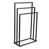 Handdoekhouder 3 armen zwart staal 45x21,5x84,5 cm
