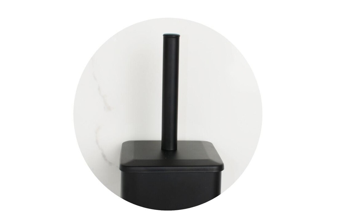 WC rolhouder zwart staand 2-in-1 met toiletborstel - 20x80cm