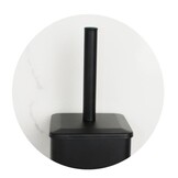 Toiletborstelhouder staand met rolhouder - Zwart staal 20x80cm