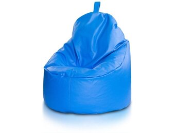 Relaxkussen lichtblauw zitzak fauteuil - Kunstleer, 75x70x30cm