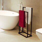 Handdoekenrek staand mat zwart | 45x21,5x84,5 cm | Gepoedercoat staal