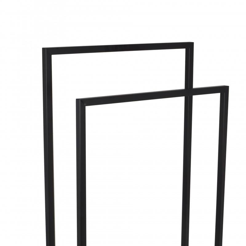 Handdoekhouder vrijstaand mat zwart staal 45x21,5x84,5 cm