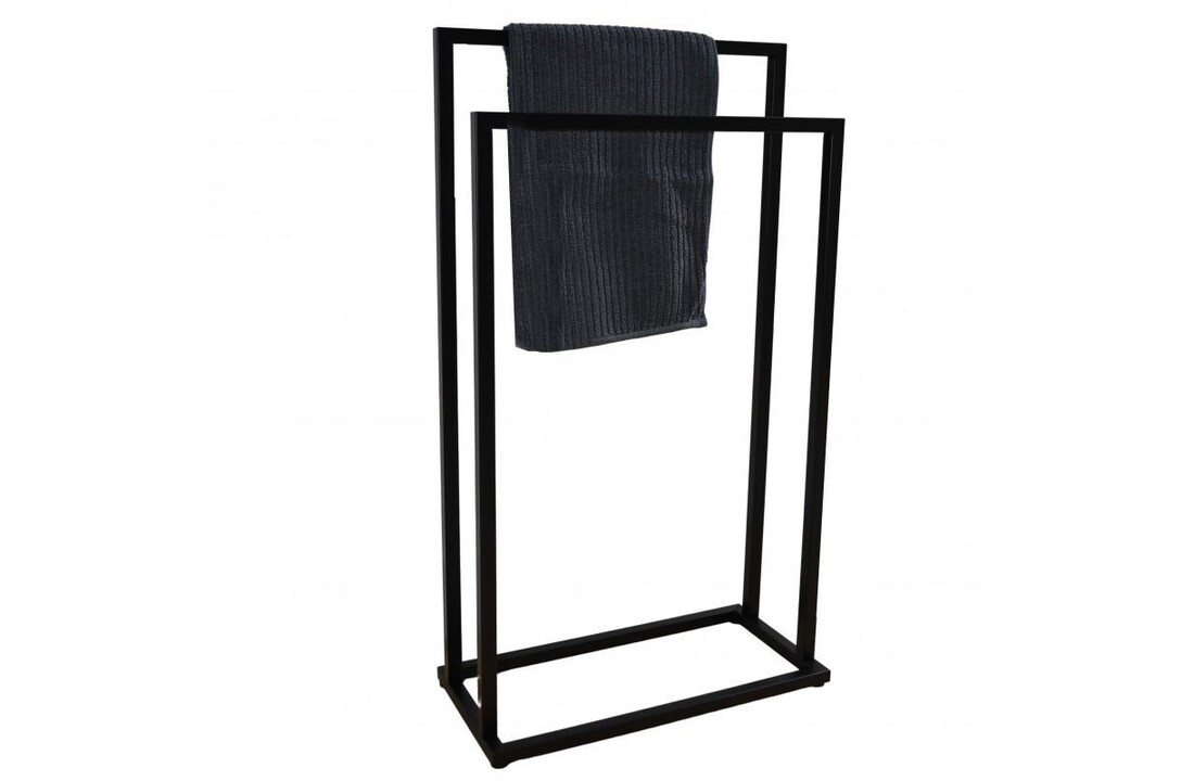 Staande handdoekhouder badkamer - Mat Zwart Staal - 45x21,5x84,5 cm