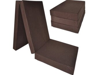 Logeermatras opvouwbaar - 195x70x15 cm bruin foam