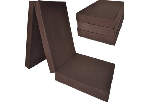 Logeermatras opvouwbaar - 195x70x15 cm bruin foam