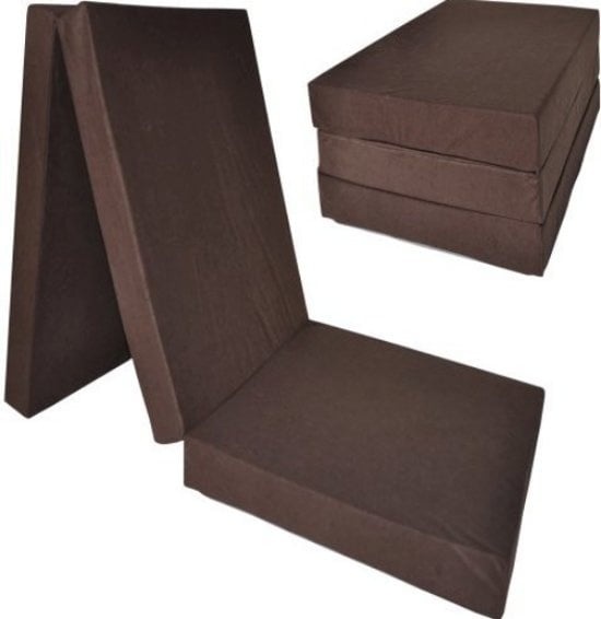 Reismatras 195x70 - Extra dikke vouwmatras bruin, 15cm
