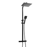 Douchepaneel thermostaatkraan | Matzwart | 25cm Regendouche | Messing/RVS