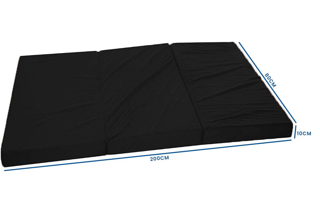 Reismatras Zwart - 80x200x10cm Foam - Comfortabel & Opvouwbaar