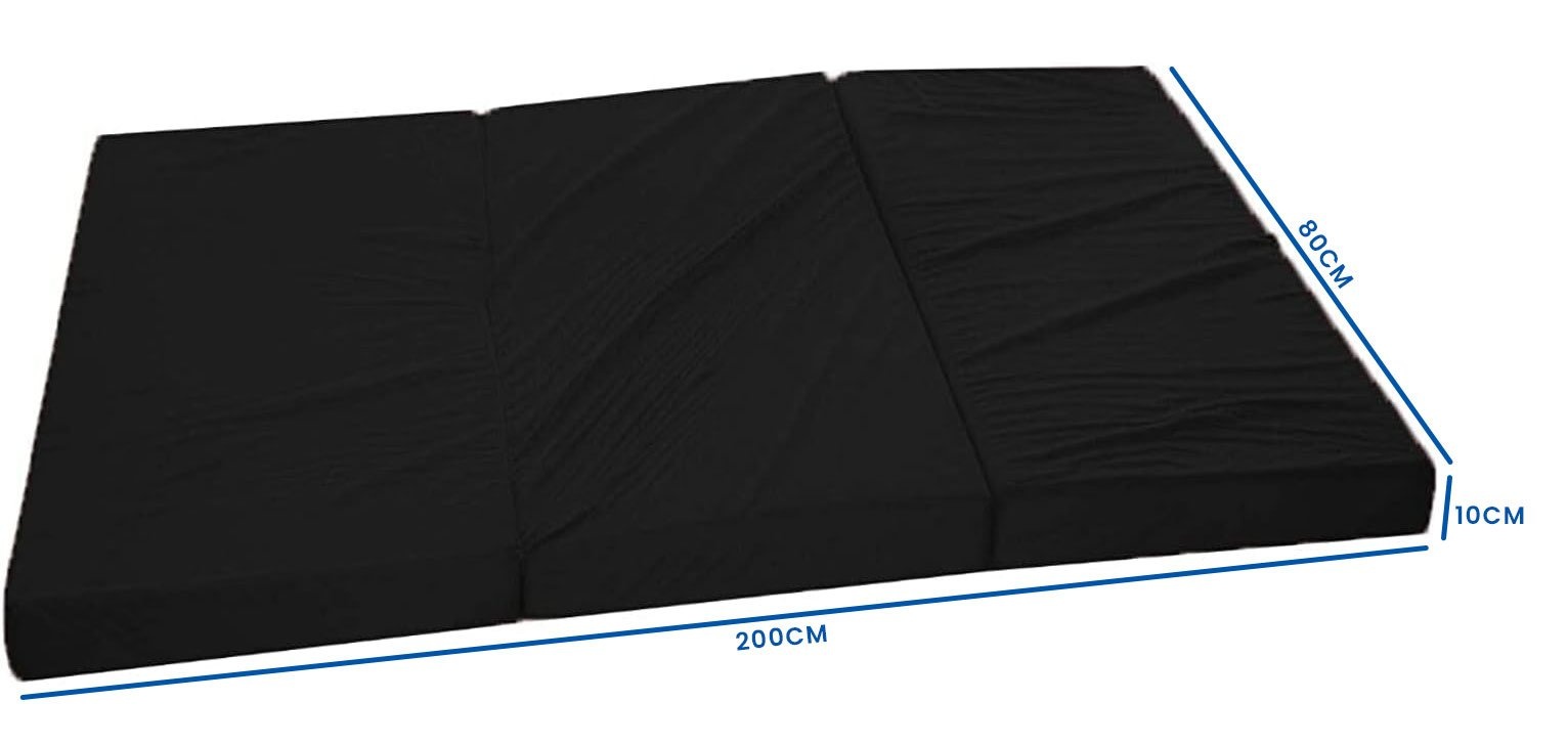 Reismatras Zwart - 80x200x10cm Foam - Comfortabel & Opvouwbaar