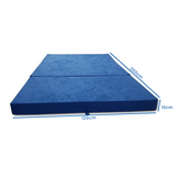 Logeermatras blauw 120x200x10cm schuim opvouwbaar