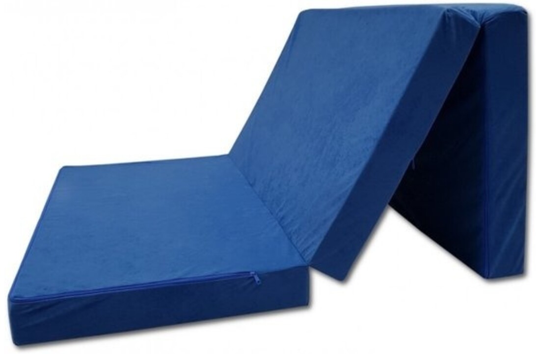 Campingmatras opvouwbaar 120x200x10cm blauw foam