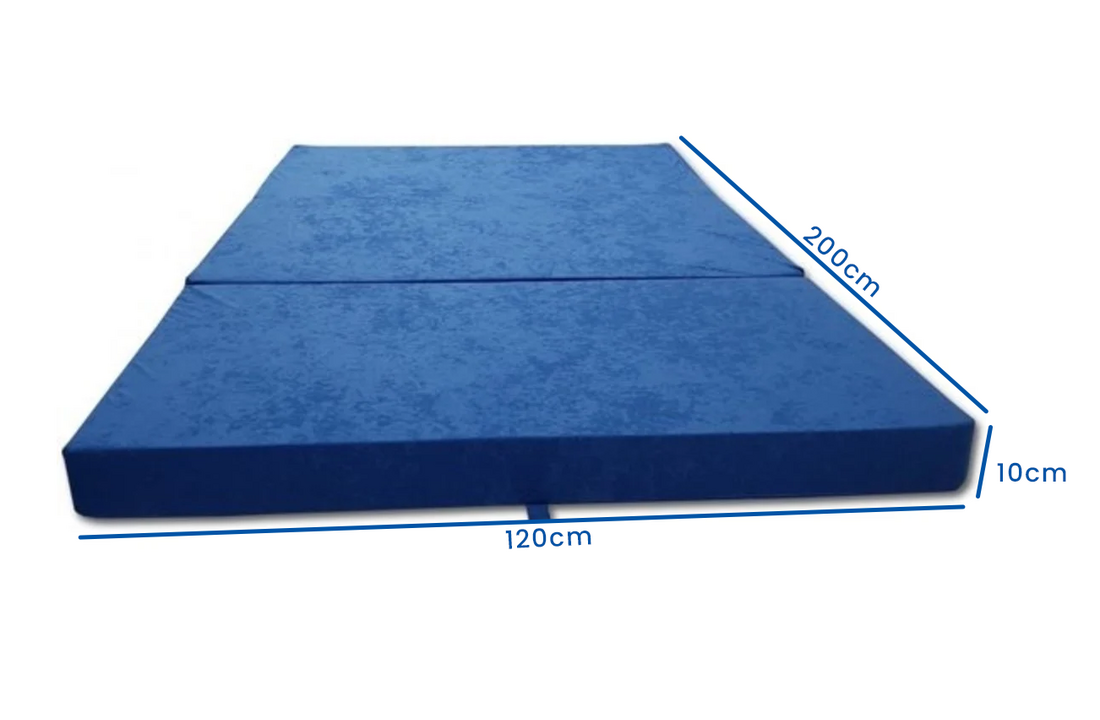 Campingmatras opvouwbaar 120x200x10cm blauw foam