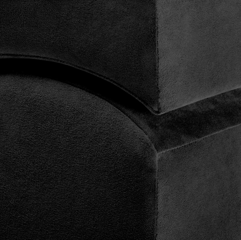 Ergonomische sekssfa – Rond, 120x50cm Zwart Suede