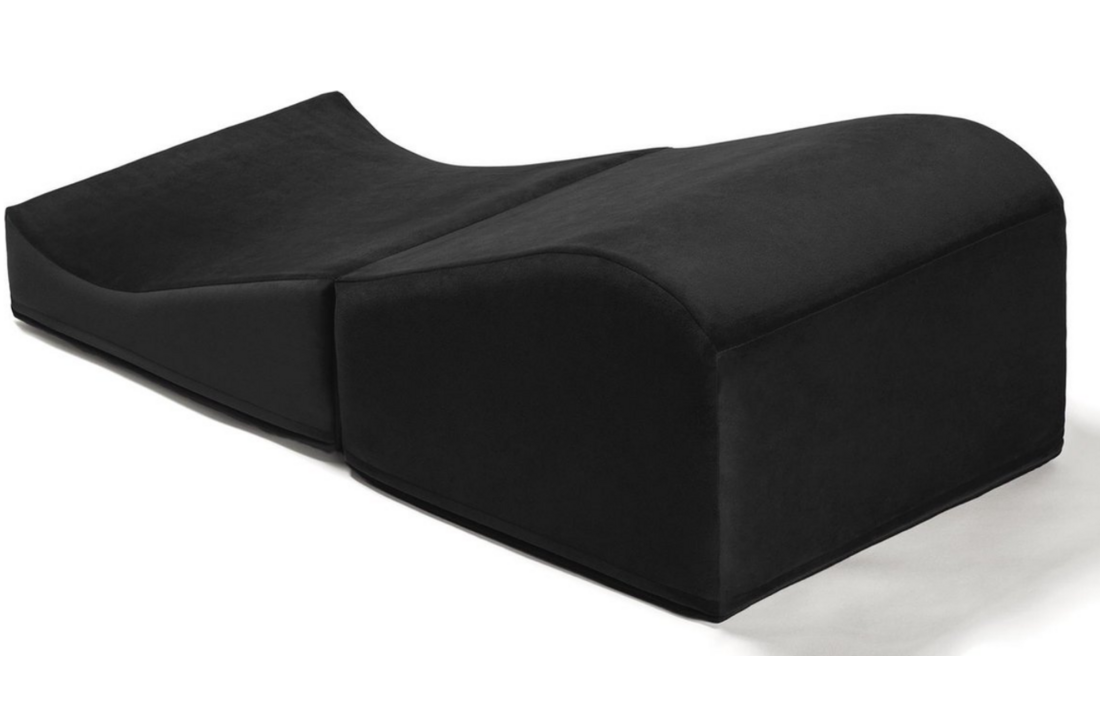 Ergonomische sekssfa – Rond, 120x50cm Zwart Suede