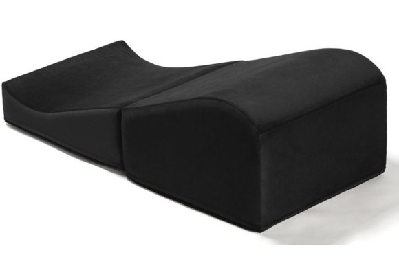 Ergonomische sekssfa – Rond, 120x50cm Zwart Suede