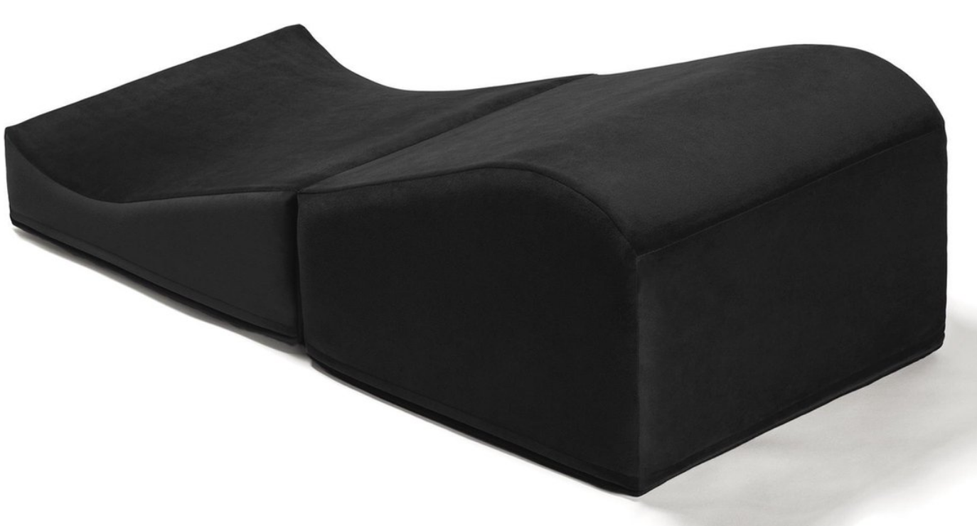 Ergonomische sekssfa – Rond, 120x50cm Zwart Suede