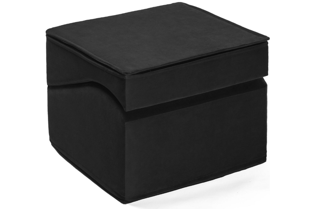 Fluwelen Sekssfa | Ronde Opvouwbare Sofa met Afneembare Hoes (120x50cm, Zwart)