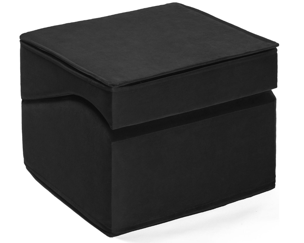 Fluwelen Sekssfa | Ronde Opvouwbare Sofa met Afneembare Hoes (120x50cm, Zwart)