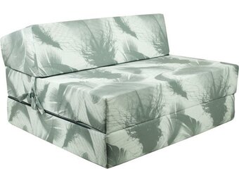 Futonmatras met hoes - 200x90cm, H3, Groen/Wit, Foam