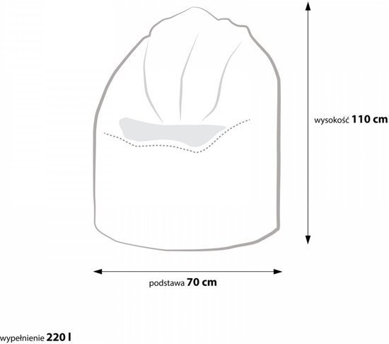 Zitzak fauteuil wit 70x100x100cm polyester, EPS-vulling