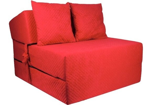 Reismatras met kussens - 200x70x15 cm - Rood - Comfortabel slaapmatras