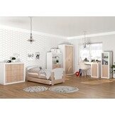 Kledingkast 90 cm breed - Wit/Pijnboom - 90x190x50 cm - Spaanplaat/MDF