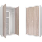 Witte kledingkast met deuren - 90x190x50 cm - MDF/Spaanplaat