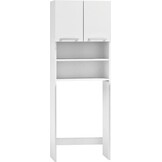 Badkamerkast boven wasmachine: 183x64x30cm, 4 schappen, wit