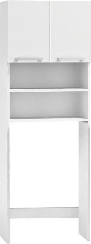 Badkamerkast boven wasmachine: 183x64x30cm, 4 schappen, wit